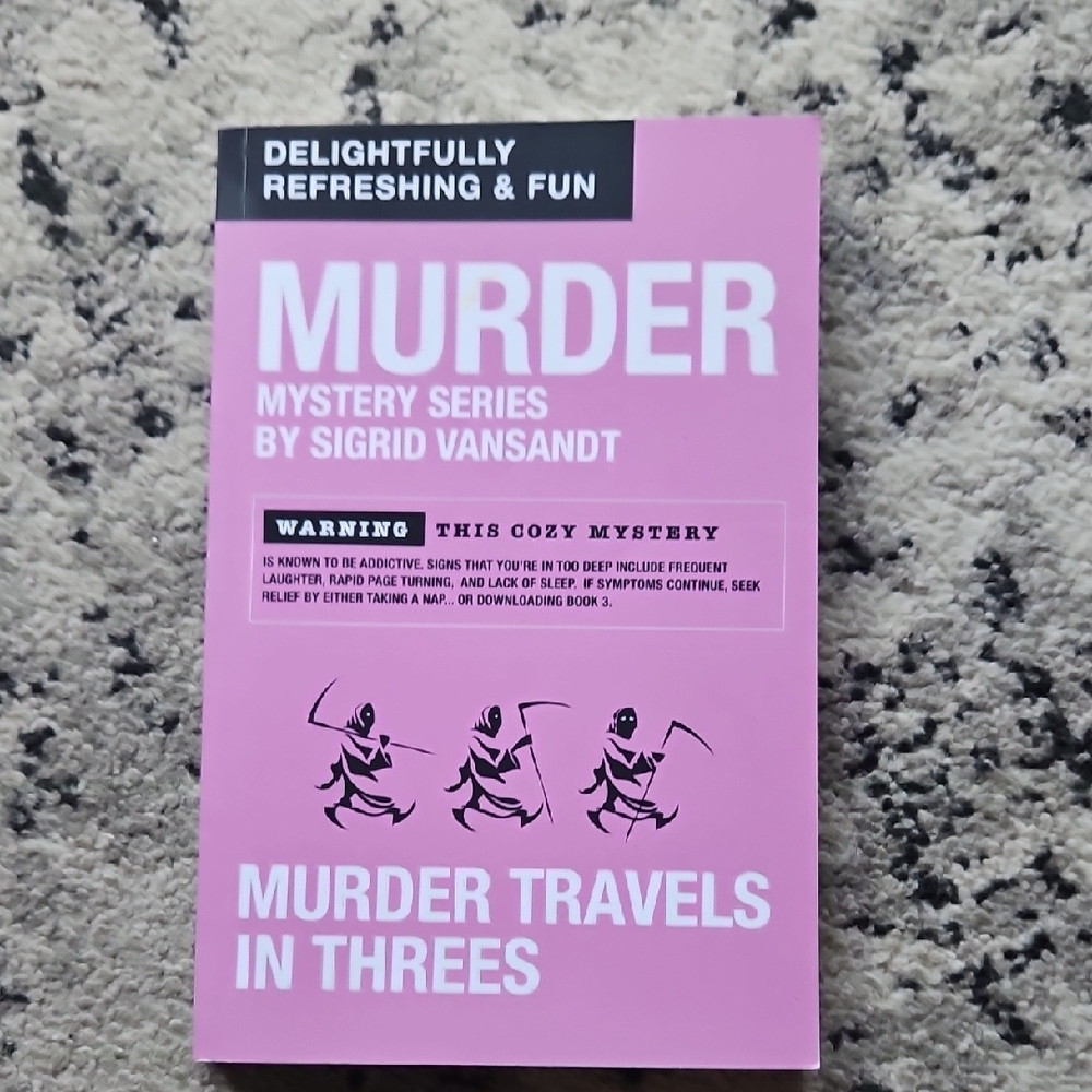 Pink 'Murder Travels in Threes' Book